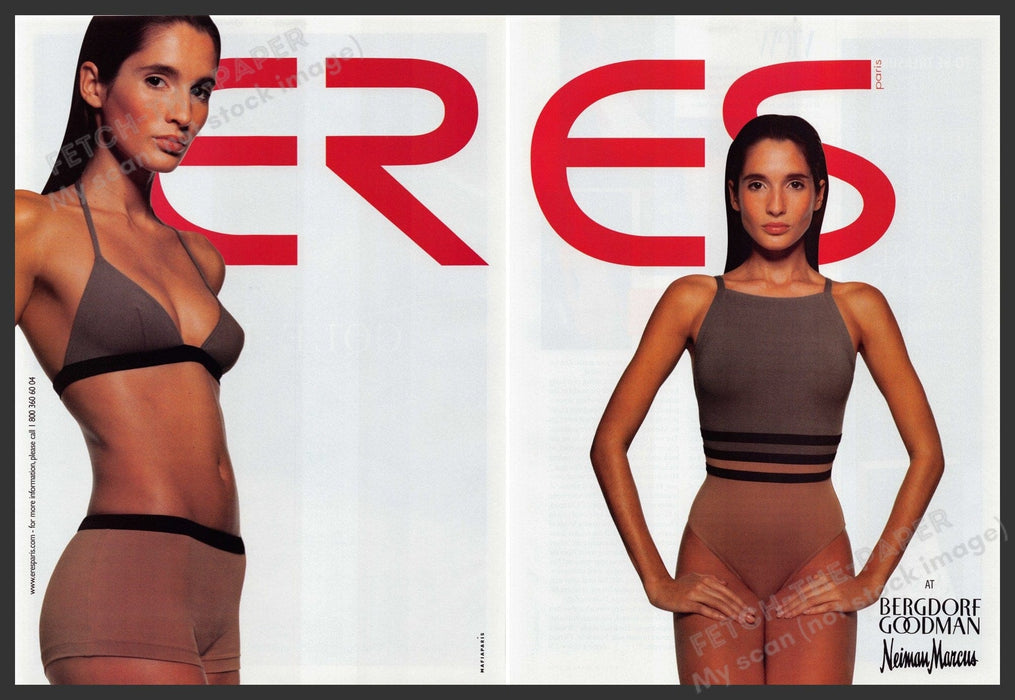 Eres Lingerie 1990s Print Advertisement (2 pages) 1999 Tan Model Fetch the Paper!