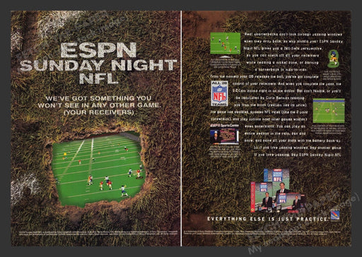 1994 ESPN Sunday Night NFL Video Game Print Advertisement (2 Pgs)