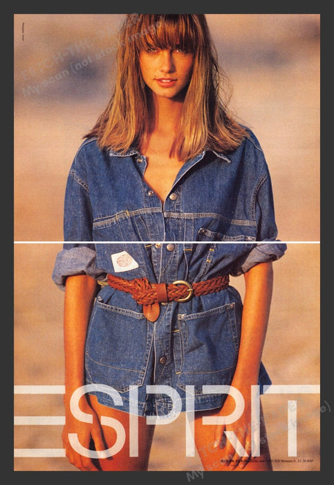 1990 Esprit Jean Dress Photography: Toscani Print Advertisement (2 Pages)