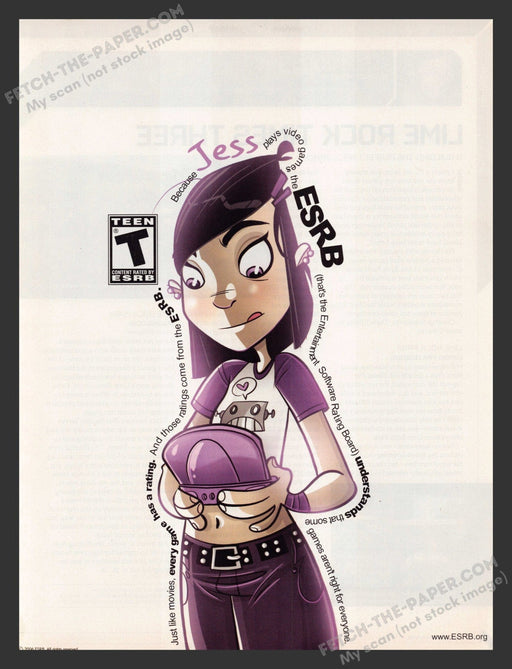 2011 ESRB "Teen" Jess Video Game Rating Print Advertisement