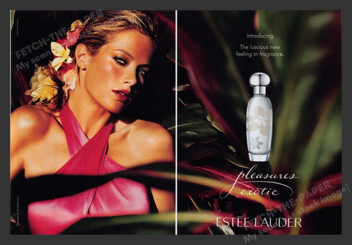 Estee Lauder Pleasures Exotic 2000s Print Advertisement (2 pages) 2005 Perfume Fetch the Paper!