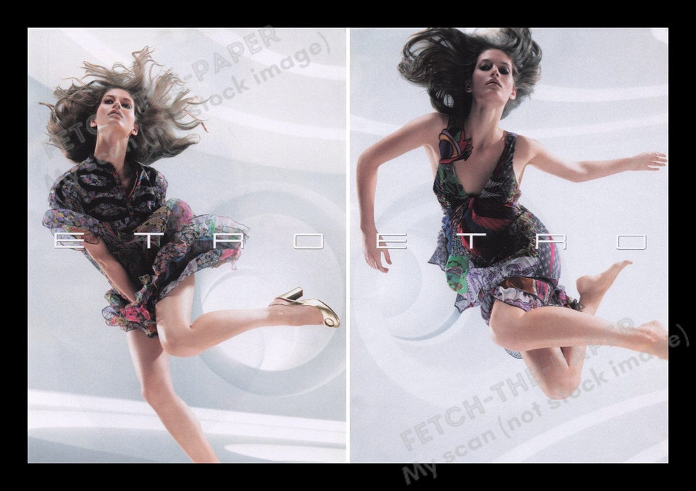Etro 2000's Print Advertisement Ad (2 pages) 2007 Legs Italian Fashion Fetch the Paper!