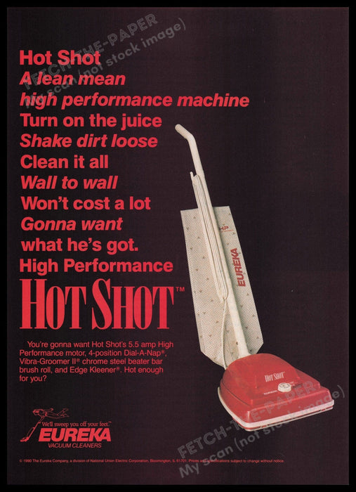Eureka Vacuum Cleaner 1990s Print Advertisement Ad 1990 Hot Shot Model Fetch the Paper!