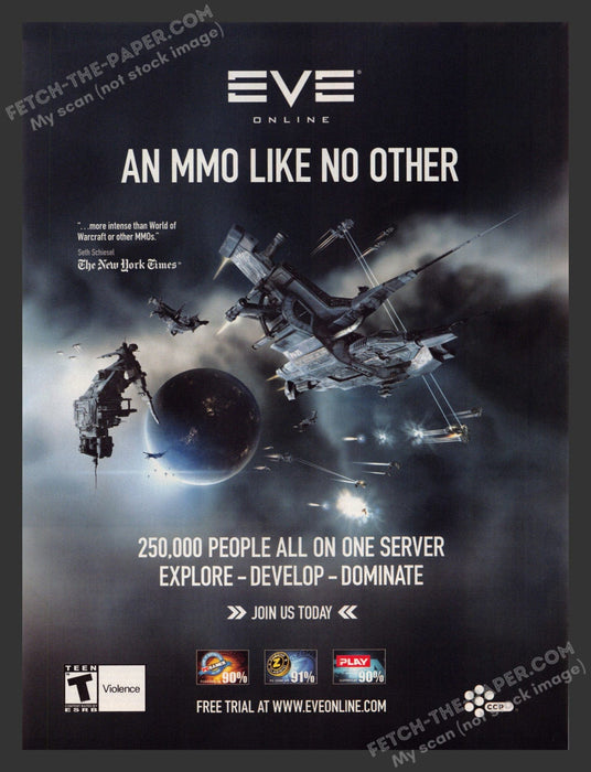2008 Print Advertisement Eve Online Video Game Ad.