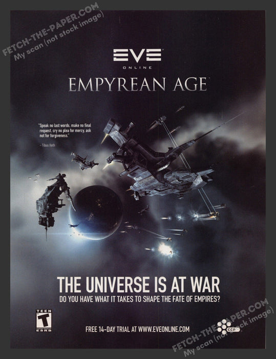 2008 Print Advertisement Eve Online: Empyrean Age Video Game Ad.