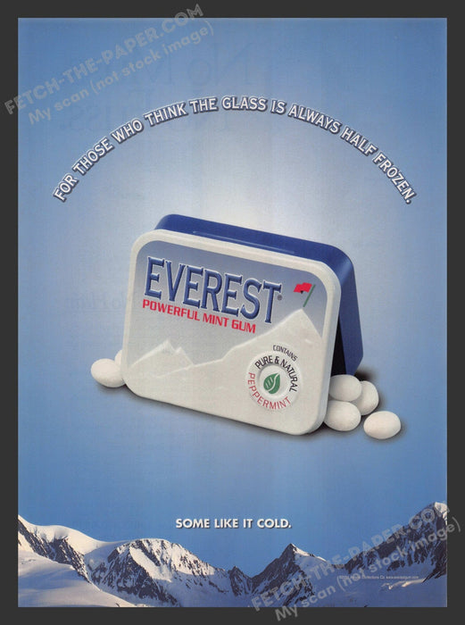 2001 Print Advertisement Everest Powerful Mint Chewing Gum Ad.