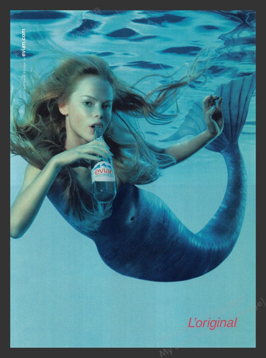 2000 Evian Water Mermaid Print Advertisement Ad