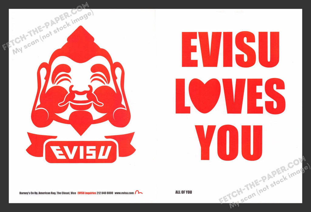 2003 Evisu Clothing Japan "Evisu Loves You"  Print Advertisement (2 Pages).