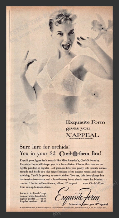 1956 Exquisite Form X Appeal Bra Print Advertisement Ad