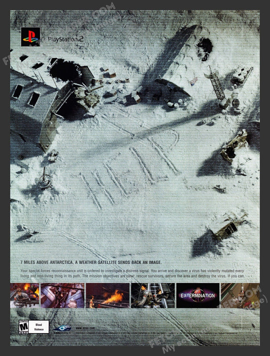 2001 Print Advertisement Extermination Antarctica Image Video Game Ad.
