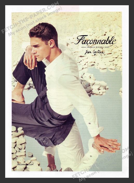 2015 Print Advertisement Faconnable French Riviera Jean Cocteau Clothing Ad.