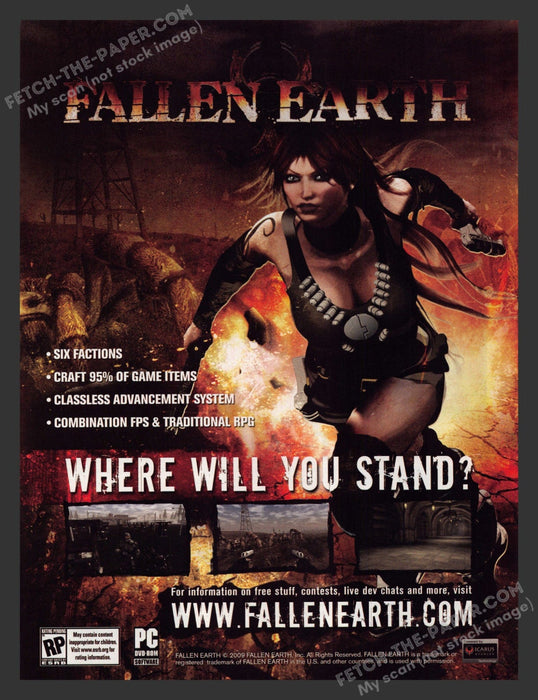 2009 Print Advertisement Fallen Earth Video Game Ad.