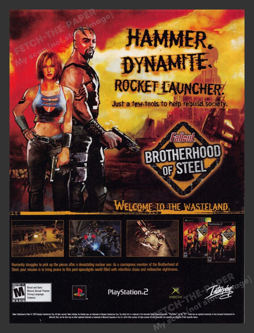 2004 Fallout: Brotherhood of Steel Video Game Print Advertisement