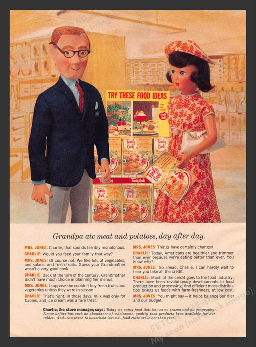 1964 Family Circle Mrs. Jones & Charlie Market Promo #1 Print Advertisement Ad