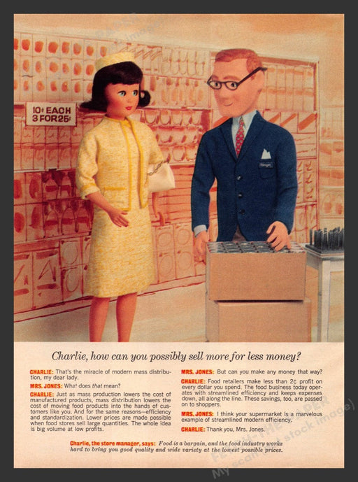1965 Family Circle Mrs. Jones & Charlie Market Promo #5 Print Advertisement Ad