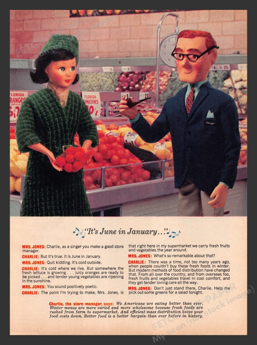 1965 Family Circle Mrs. Jones & Charlie Market Promo #6 Print Advertisement Ad