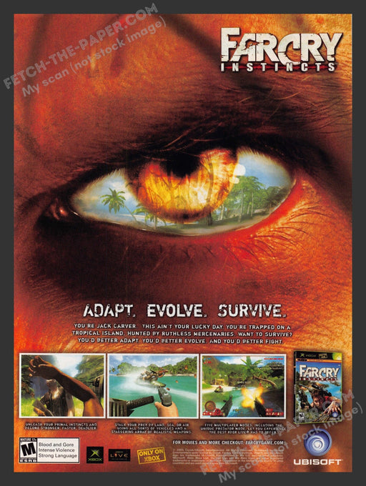 2005 Print Advertisement Farcry Instincts Video Game Ad.