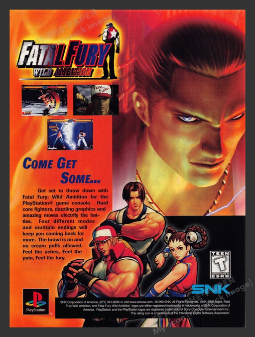 2000 Fatal Fury: Wild Ambition Video Game Print Advertisement
