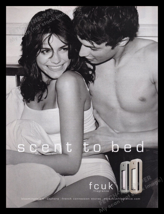 fcuk Fragrance 2000s Print Advertisement Ad 2003 Sexy Couple Fetch the Paper!