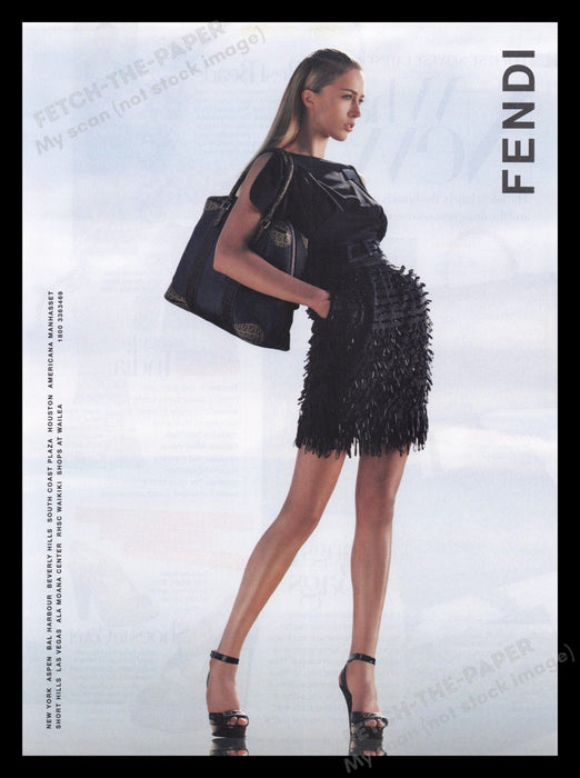 Fendi 2000's Print Advertisement Ad 2007 Long Legs Shoes Handbags Fetch the Paper!