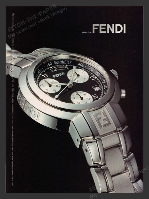 2000 Fendi Watches Orologi Tachymeter Print Advertisement Ad