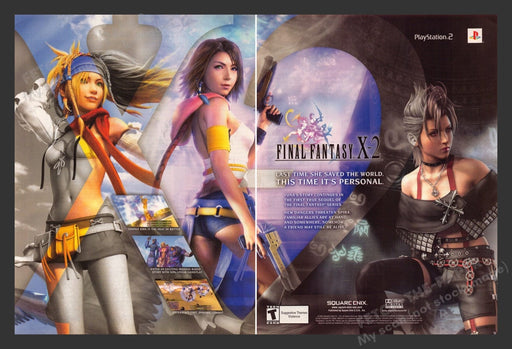 2004 Final Fantasy X-2 Video Game Print Advertisement (2 Pages)