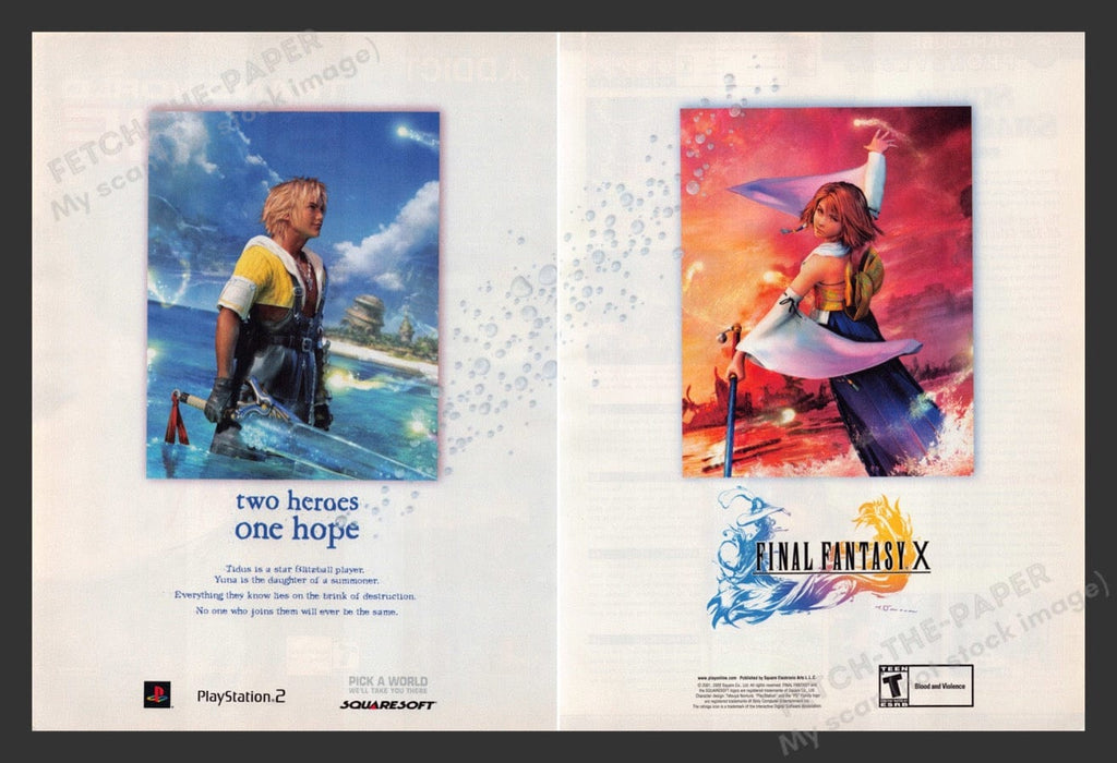 2002 Final Fantasy X Video Game Print Advertisement (2 Pages)