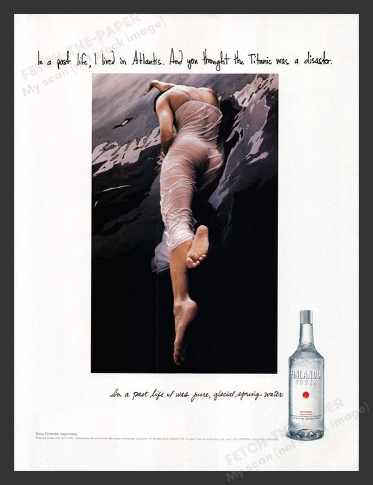 1998 Finlandia Vodka Nude Print Advertisement Ad