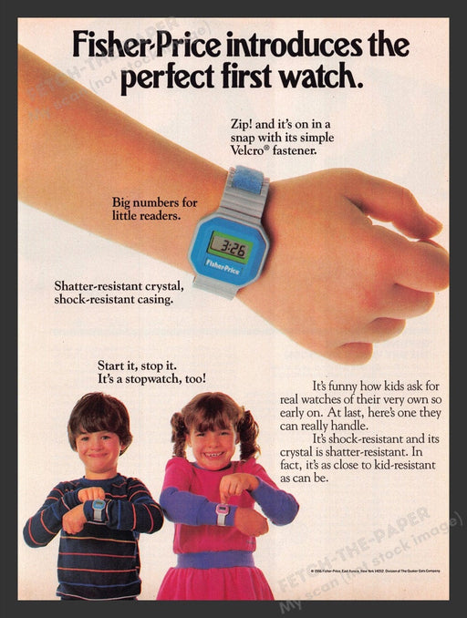 1986 Fisher-Price First Watch Kids Print Advertisement Ad
