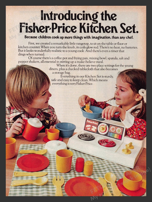 1979 Fisher Price Kitchen Set for Kids Print Advertisement Ad