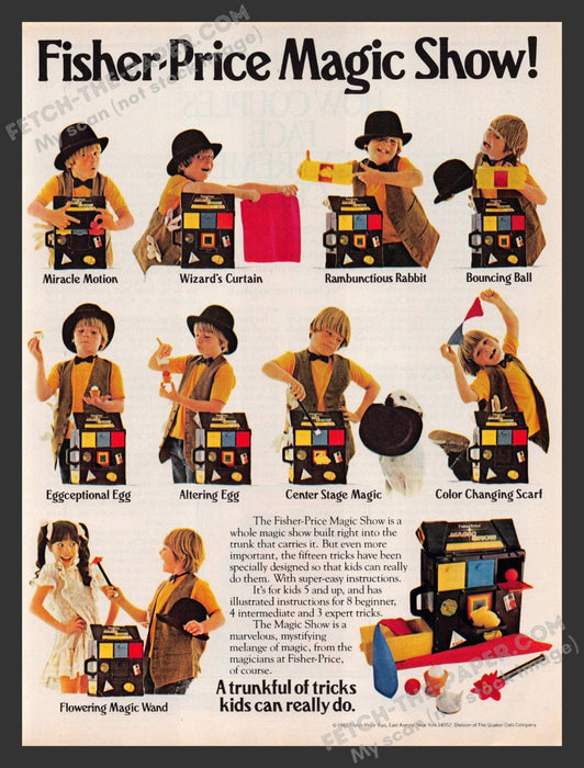1983 Print Advertisement Fisher Price Magic Show Toys Ad.