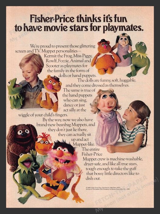 1980 Fisher-Price Muppet Playmates Print Advertisement Ad