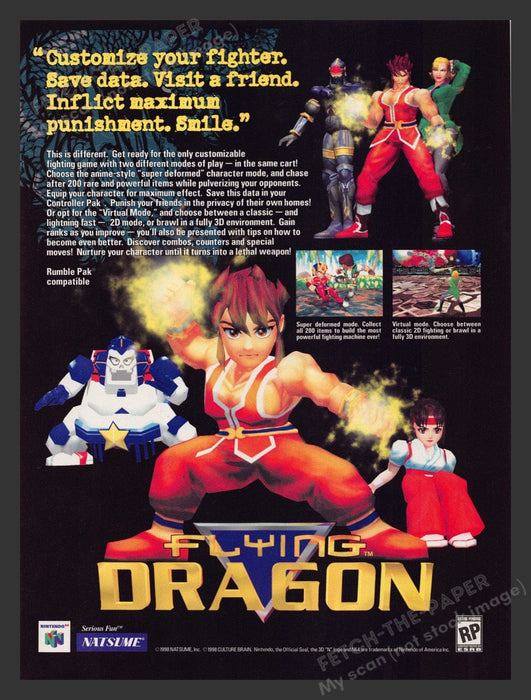 1998 Flying Dragon Video Game Print Advertisement
