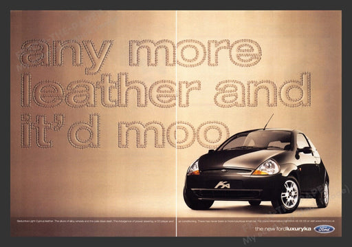 2001 Ford Luxuryka Car Print Advertisement (2 Pages)