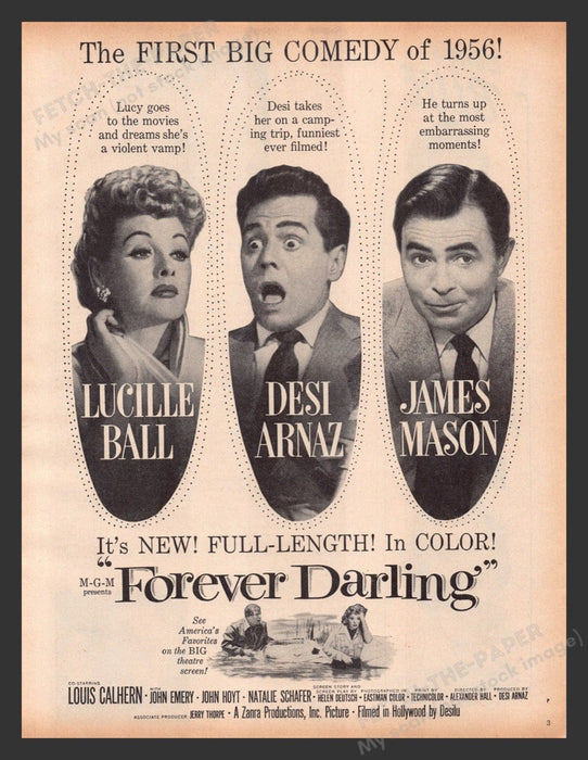 1956 Forever Darling Movie Release Print Advertisement Ad