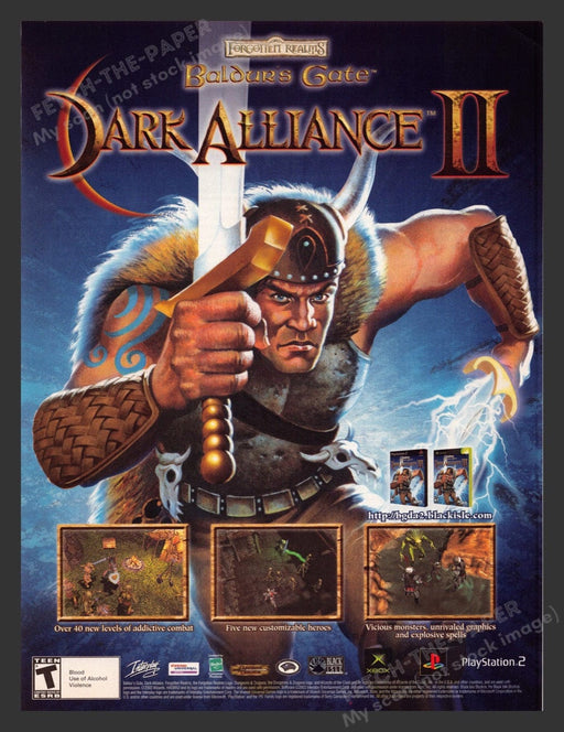 2004 Forgotten Realms Baldur's Gate: Dark Alliance II Video Game Print Ad