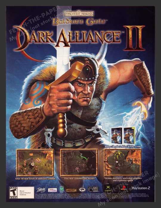 2004 Forgotten Realms Baldur's Gate: Dark Alliance II Video Game Print Ad