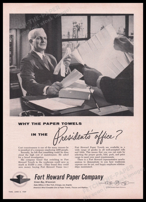 Fort Howard Paper Company 1950s Print Advertisement Ad 1959 Fetch the Paper!