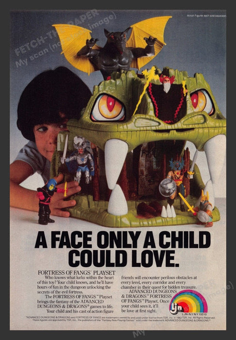 1983 Fortress of Fangs Playset Advanced Dungeons & Dragons Toy Print Ad