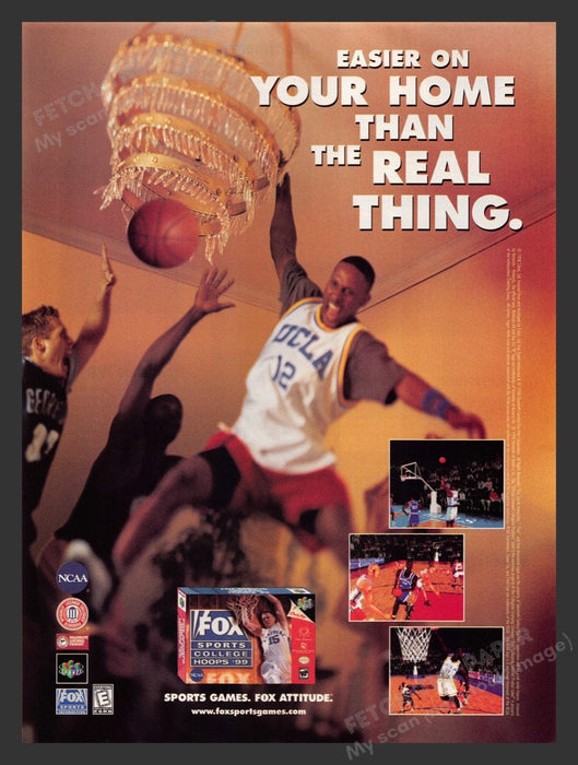 1998 Fox Sports College Hoops '99 Video Game Print Advertisement
