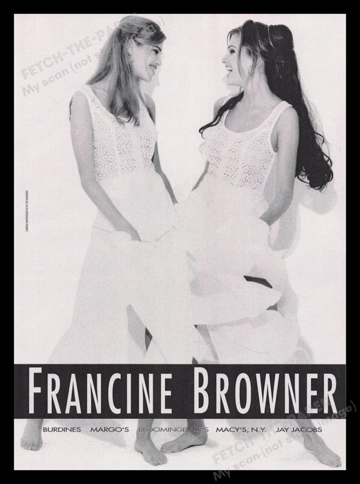 Francine Browner 1990s Print Advertisement Ad 1993 Clothing Laughing Models Fetch the Paper!