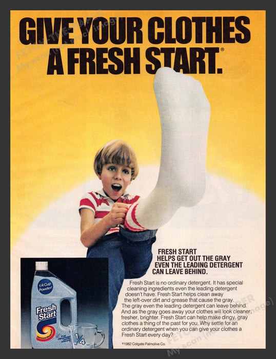 1982 Fresh Start Laundry Detergent Print Advertisement Ad