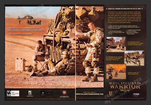 2004 Full Spectrum Warrior Video Game Print Advertisement (2 Pages)
