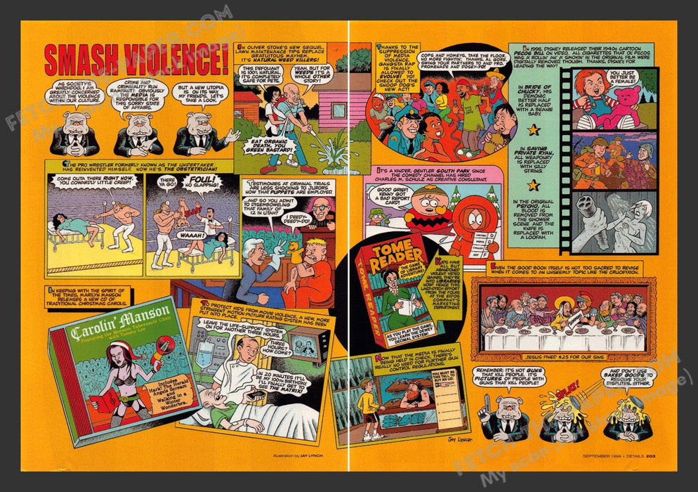 1999 Funny Politically Incorrect Comic Strip Print Advertisement (2 Pages).