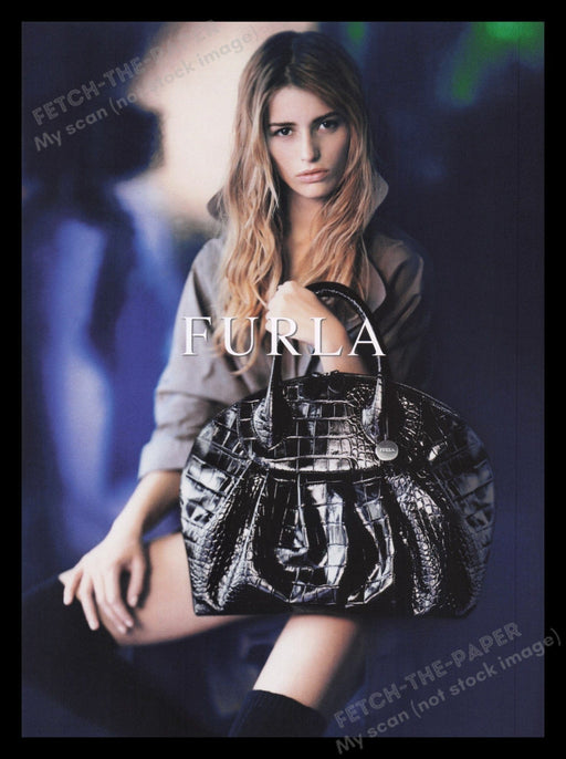 Furla Handbags 2000s Print Advertisement Ad 2007 Thigh Highs Legs Sexy Fetch the Paper!