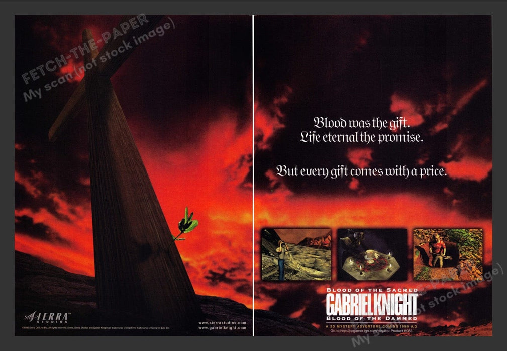 1999 Gabriel Knight: Blood of the Damned Video Game Print Advertisement (2 pgs)