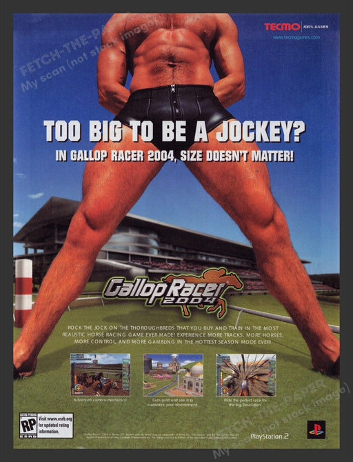 2004 Gallop Racer "Too Big to Be a Jockey?" Video Game Print Advertisement