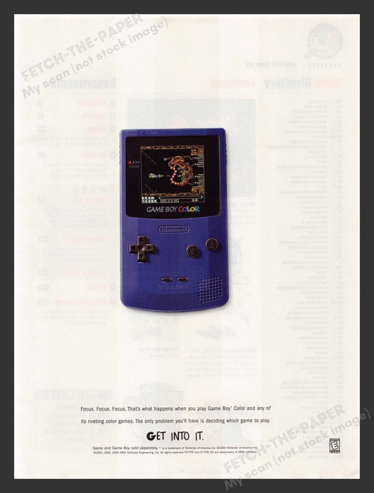 1999 Game Boy Color Purple Video Game Print Advertisement
