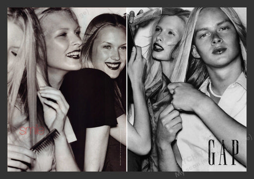 Gap Clothes Teenage Boy & Girl Models 1990s Print Advertisement (2 pgs) 1996 Fetch the Paper!