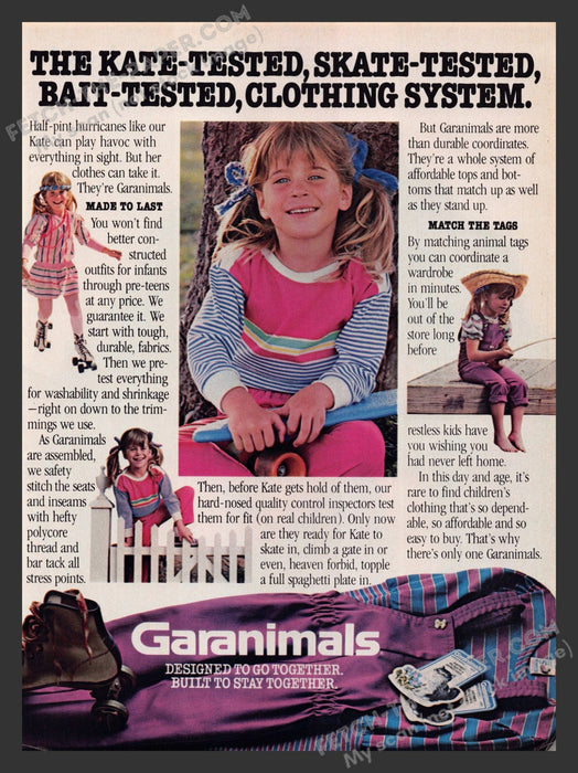 1983 Print Advertisement Garanimals Clothing Designed to Go Together Ad.